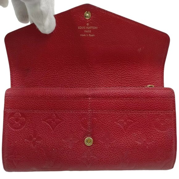 602305BB (X4) Louis Vuitton Wallet Long Red Monogram Empreinte - Picture 2 of 10